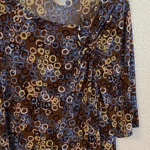 I.N. STUDIO Asymmetrical Rouched Neckline Top - Picture 8 of 9